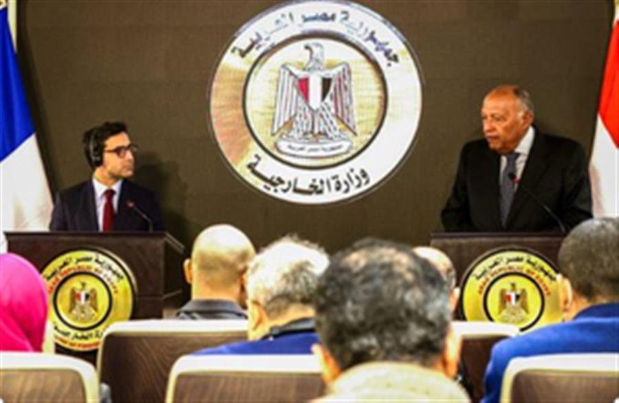 Egyptian, French FMs discuss Gaza developments, truce proposal