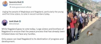 Modi, Shah urge people in Meghalaya, Nagaland to vote in record numbers