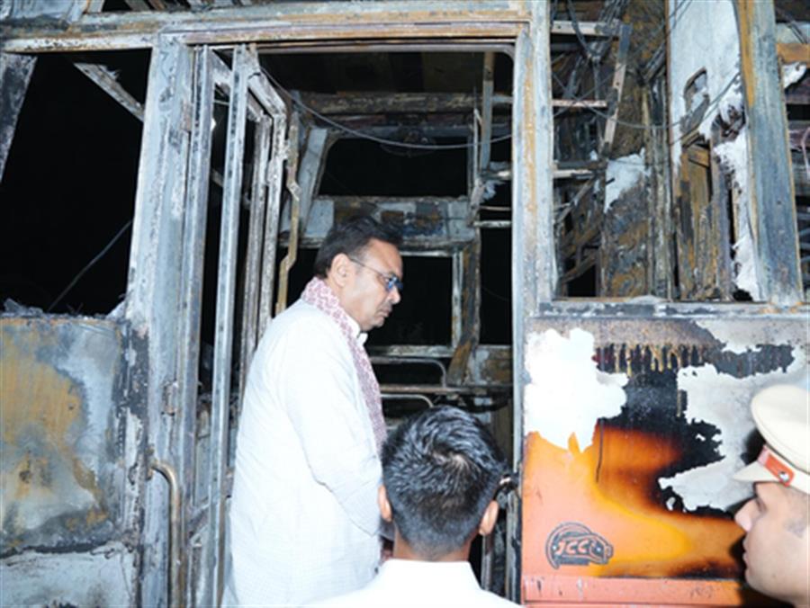 Jaisalmer bus tragedy: 20 burnt alive, 15 critical as bus catches fire on highway 