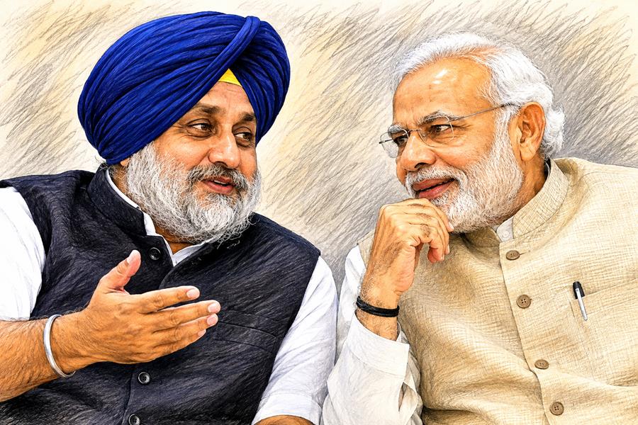 With Punjab elections around corner, Akali Dal chief Badal calls on PM Modi